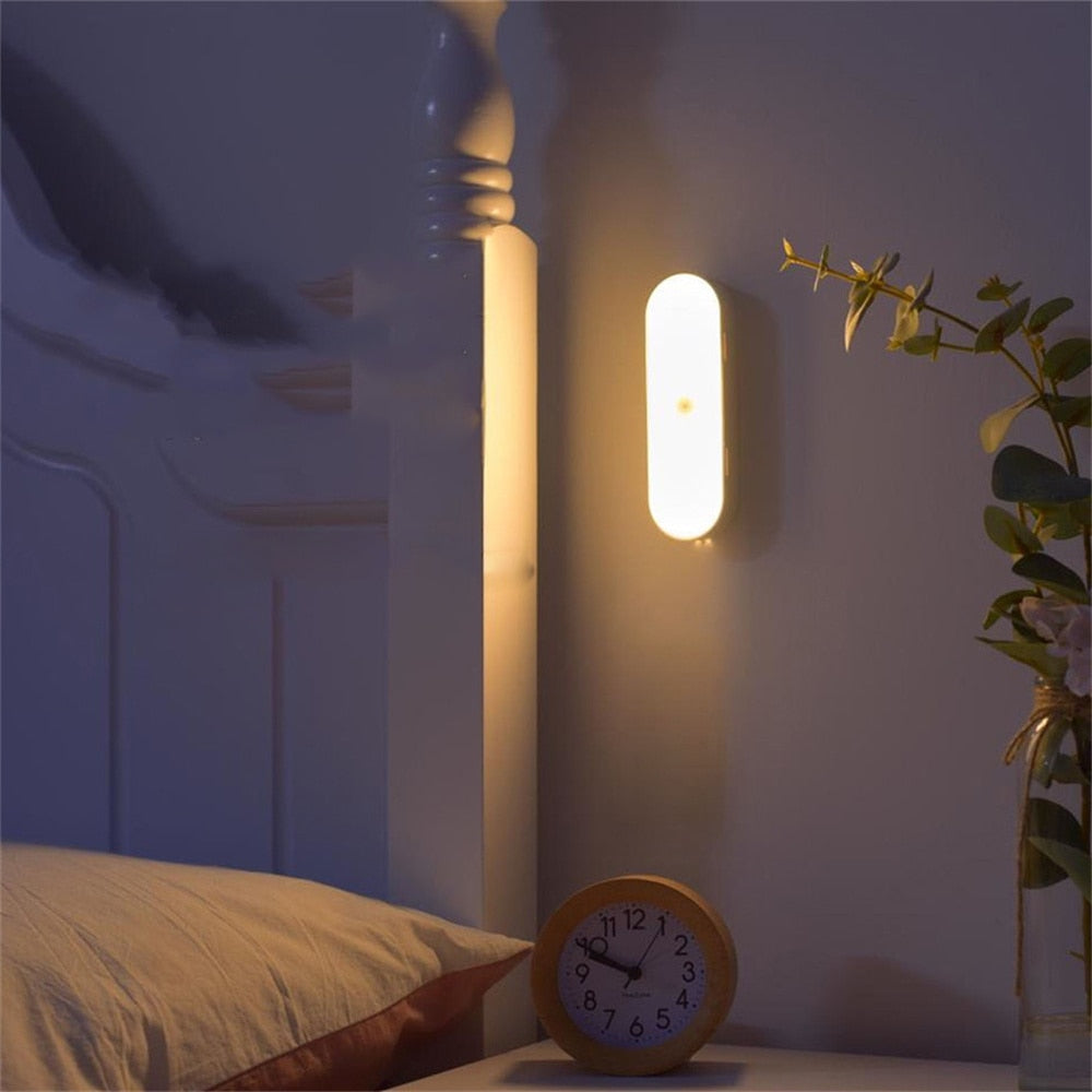 Rechargeable Motion-Activated Under-Cabinet Light Strip – Stick-On LED Puck for Pantry, Wardrobe, Hallway, Night Navigation – USB-Powered | Thomler