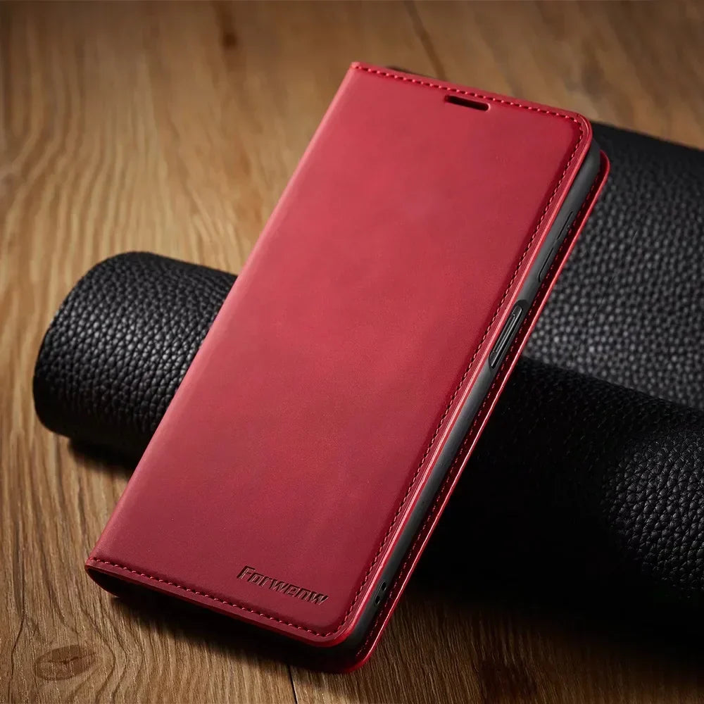 Magnetic Leather Wallet Case for Samsung Galaxy with Card Slots & Flip Cover | Premium Folio Protection for Galaxy S24 Ultra S23 S22 S21 S20 | Thomler