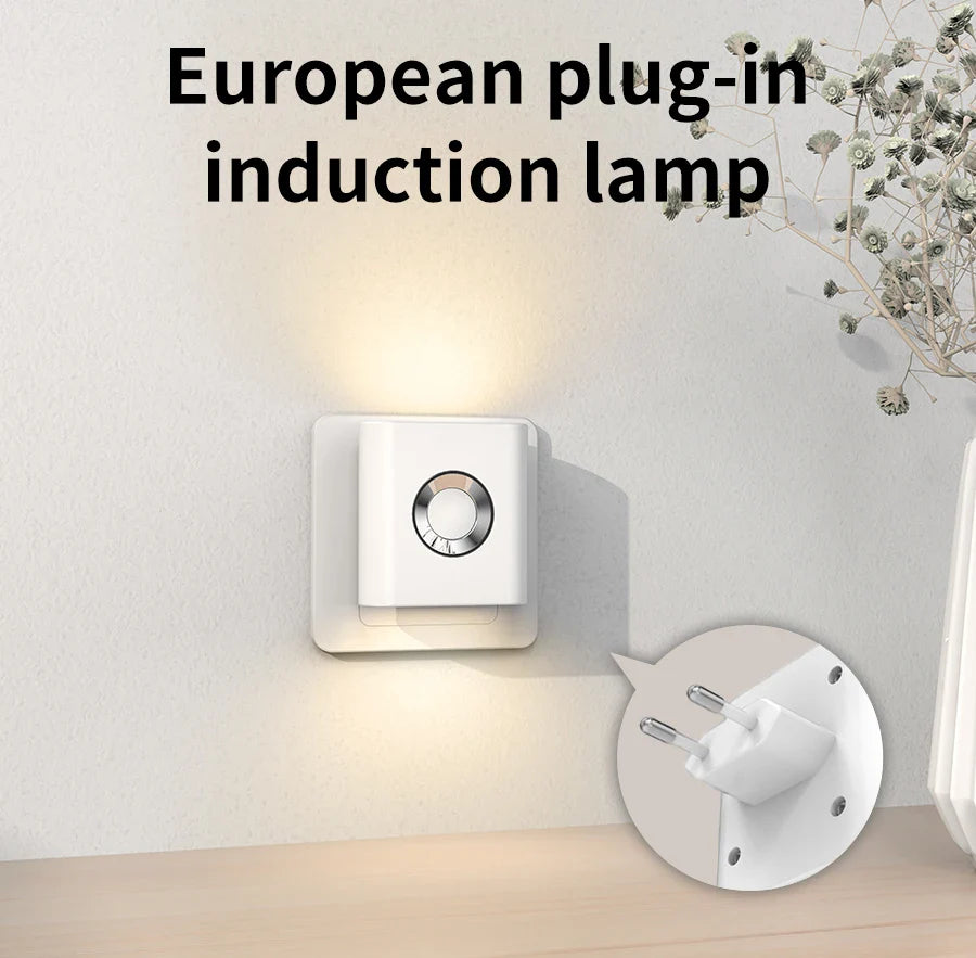 Night Light Plastic 3.0 m Motion Sensor Warm White Hallway Bedroom Plug In LED Wall Lamp Automatic Radar Safety Light | Thomler