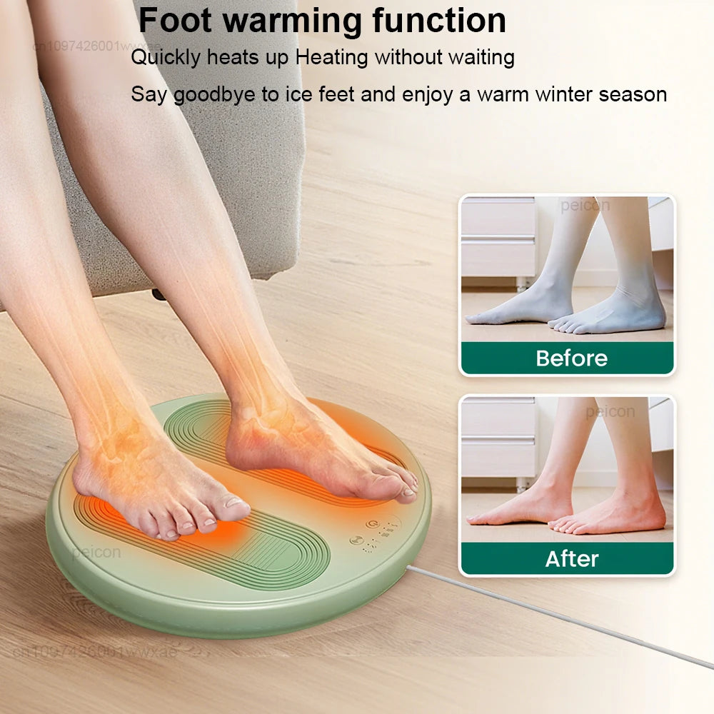 USB Heated Foot Warmer Pad with Vibration Massage & Adjustable Heat Settings for Cold Feet Relief at Home, Office & Travel | Thomler