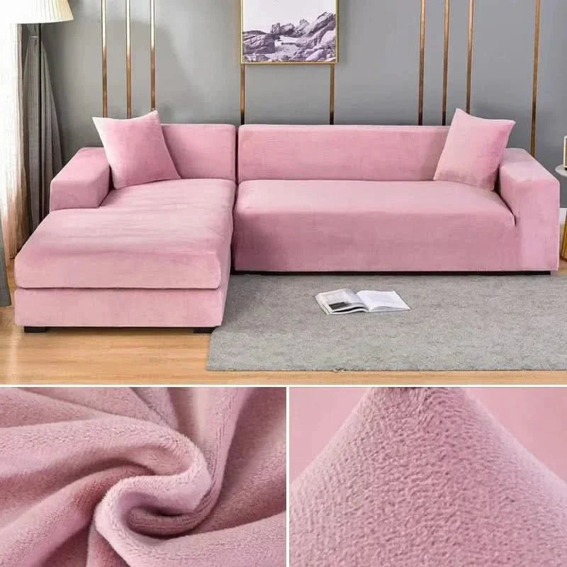 Stretch Velvet Couch Cover – Luxurious Furniture Protector for Living Room | Thomler