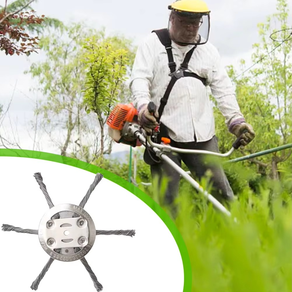Heavy-Duty Steel Wire Brush Trimmer Head for Lawn Edger Weed Eater — Universal Fit Garden Tool Attachment for Tough Weeds Moss Dirt | Thomler