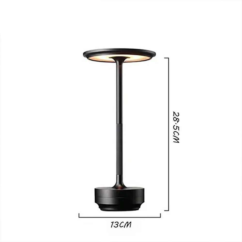 USB Rechargeable LED Desk Lamp with Touch Dimmer Control in Matte Aluminum Finish for Bedside, Dining Room, Office & Patio Use | Thomler