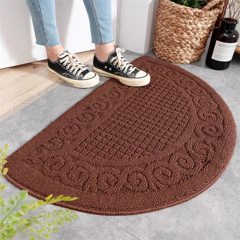 Semicircle Doormat Non-Slip Polyester Entry Mat for Front Door Kitchen Bathroom | Thomler