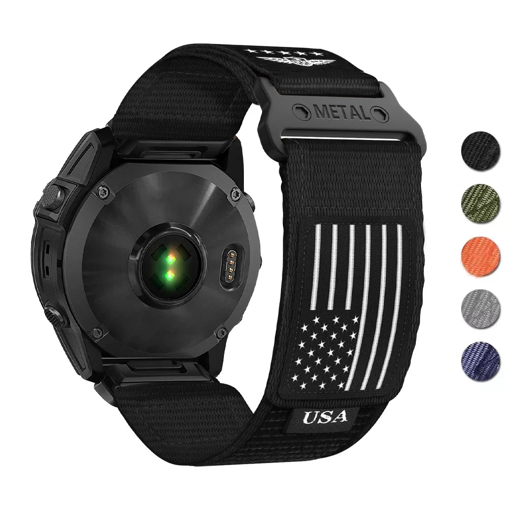 QuickFit Woven Nylon Watch Band for Garmin Fenix – Adjustable Tactical Fitness Strap for Running, Hiking & Everyday Wear | Thomler