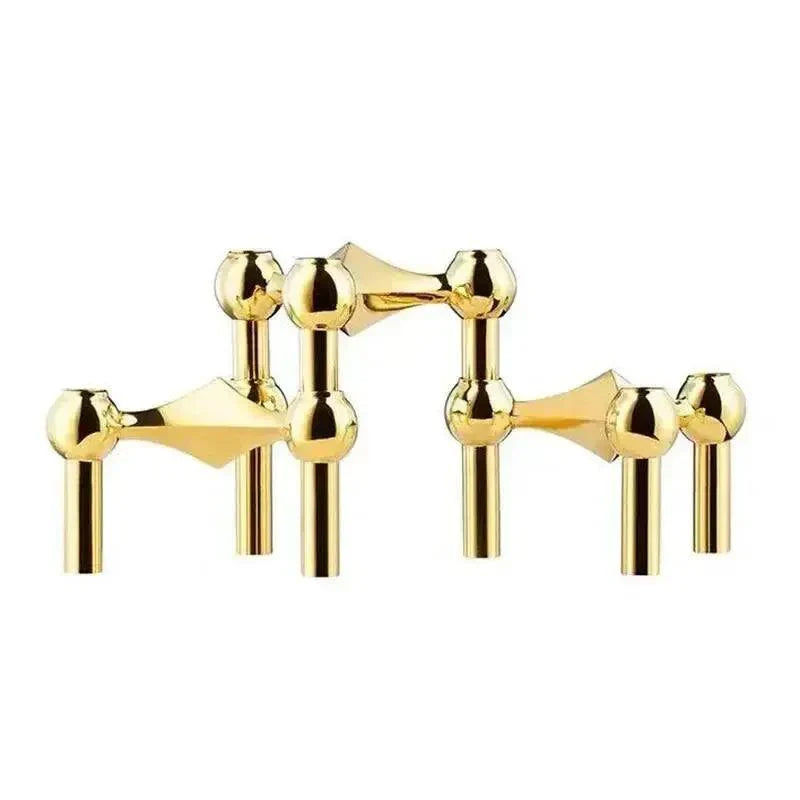 Geometric Metal Candle Holder - Modular Stacking Candelabra for Tables & Centerpieces - Modern Minimalist Decor | Thomler