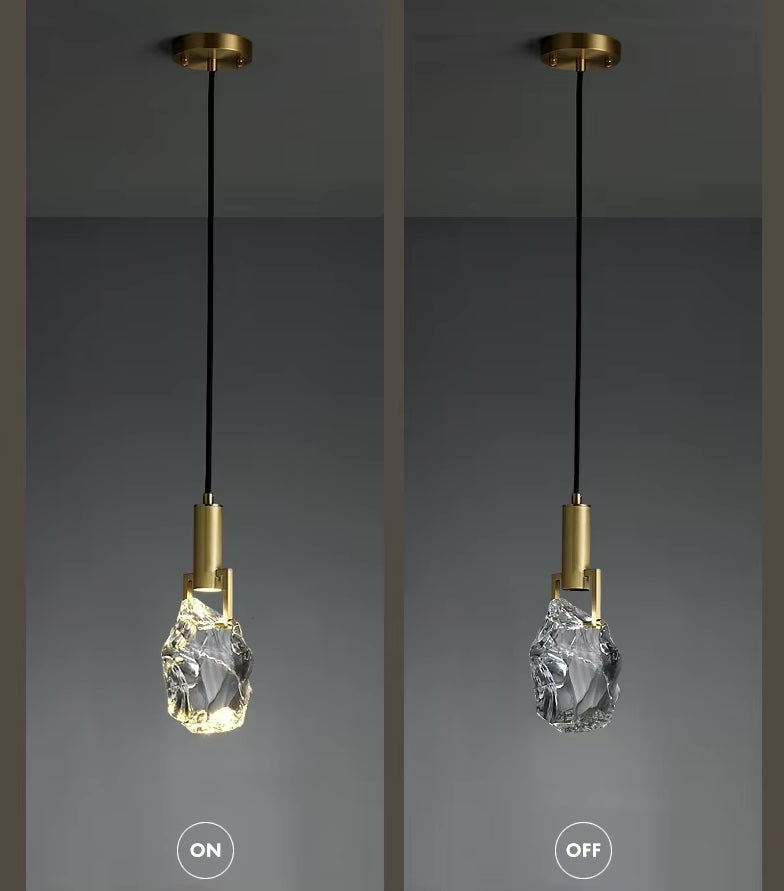 Pendant Light Crystal 11 in Adjustable Hanging Dining Room Kitchen Island Ceiling Lamp | Thomler