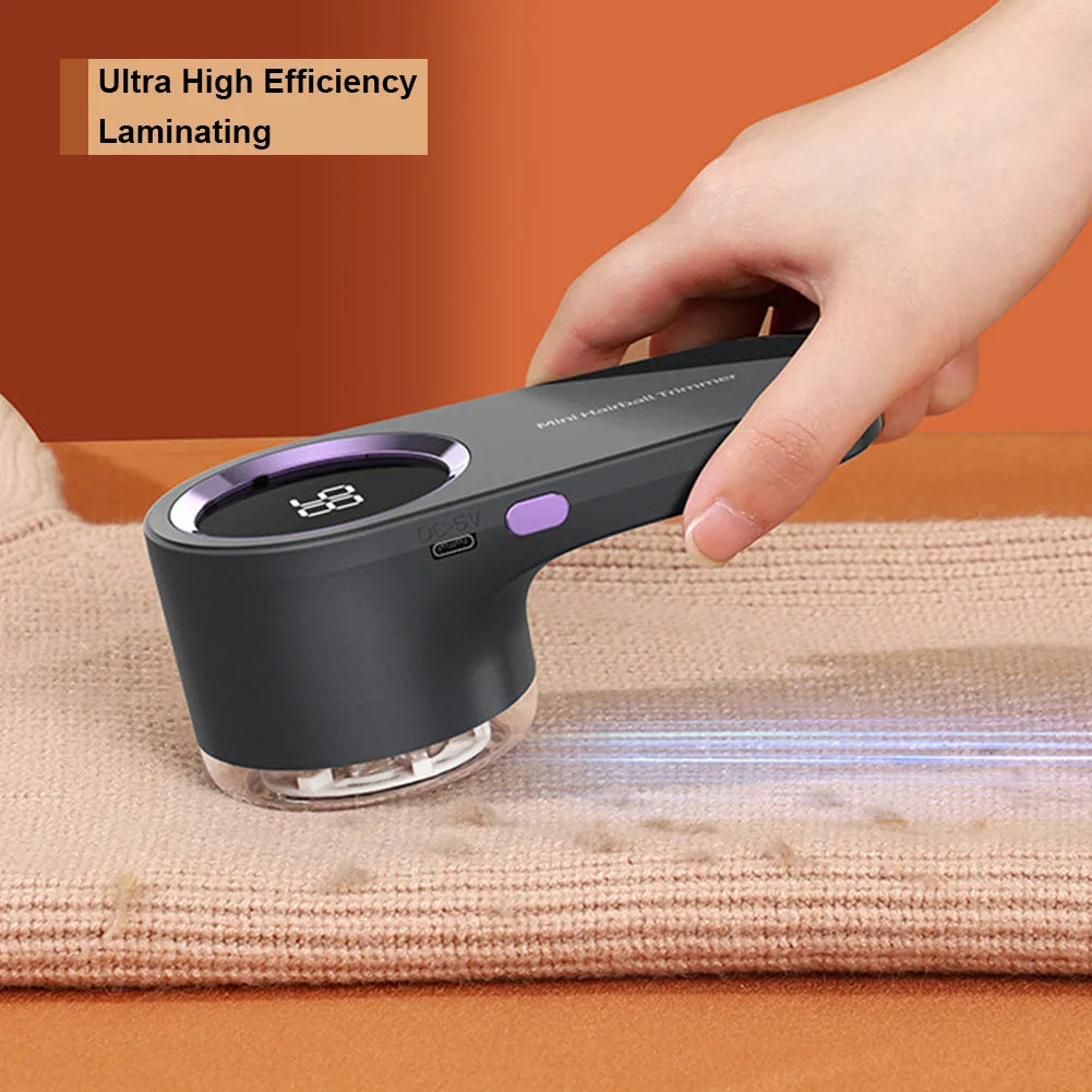 Fabric Shaver ABS 14.8 cm USB Rechargeable Clothing Sofa Lint Remover Digital Display Six Blade Defuzzer | Thomler
