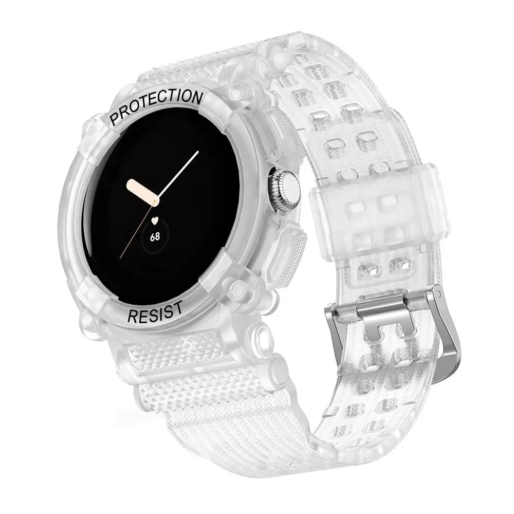 Protective Strap & Shell Combo for Pixel Watch – Matching Band & Bumper Case | Thomler