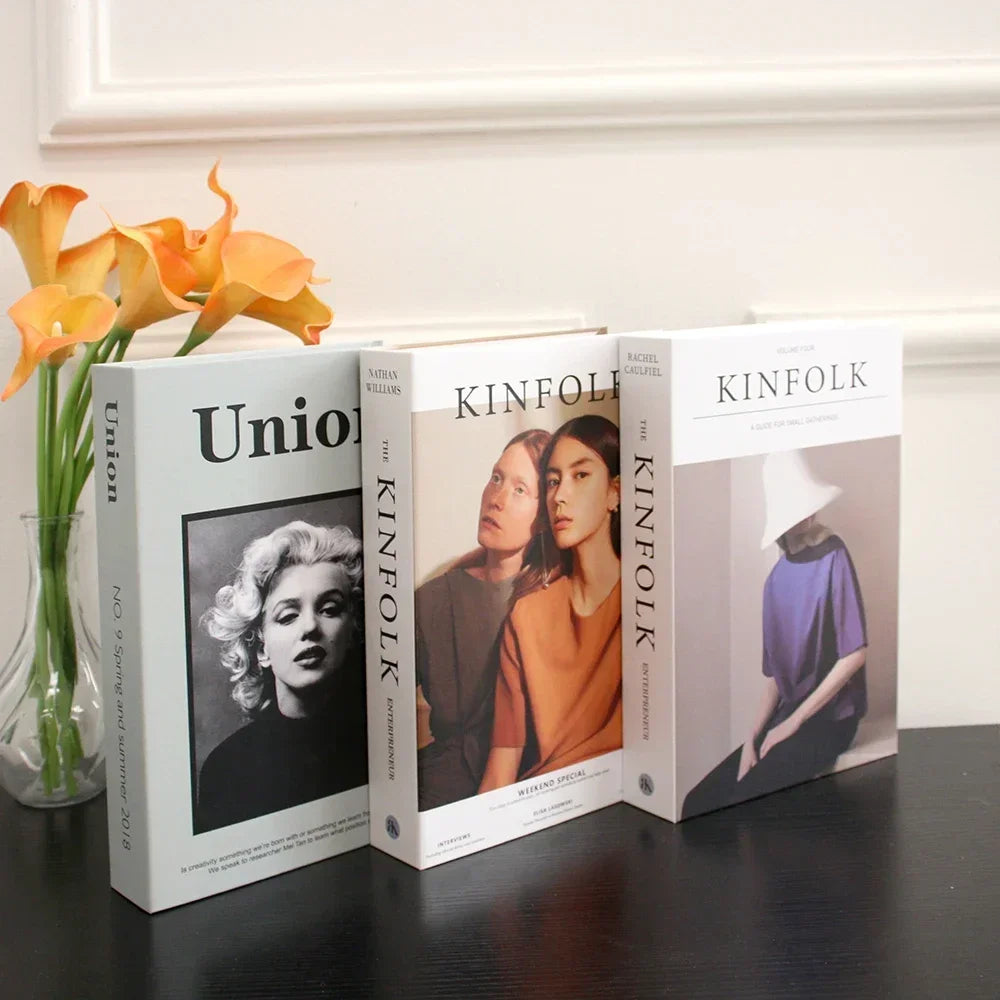Decorative Faux Books Cardboard Foldable Set Of 3 Living Room Coffee Table Styling Bookshelf Display Interior Decor | Thomler