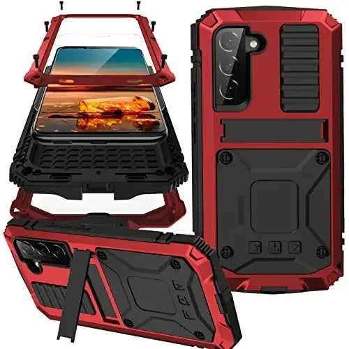 Aluminum Galaxy S26 Ultra Case with Screen Guard & Stand – Heavy Duty Shock Proof Cover for Samsung Galaxy S26 Plus, S26, S25 Ultra, S25 | Thomler