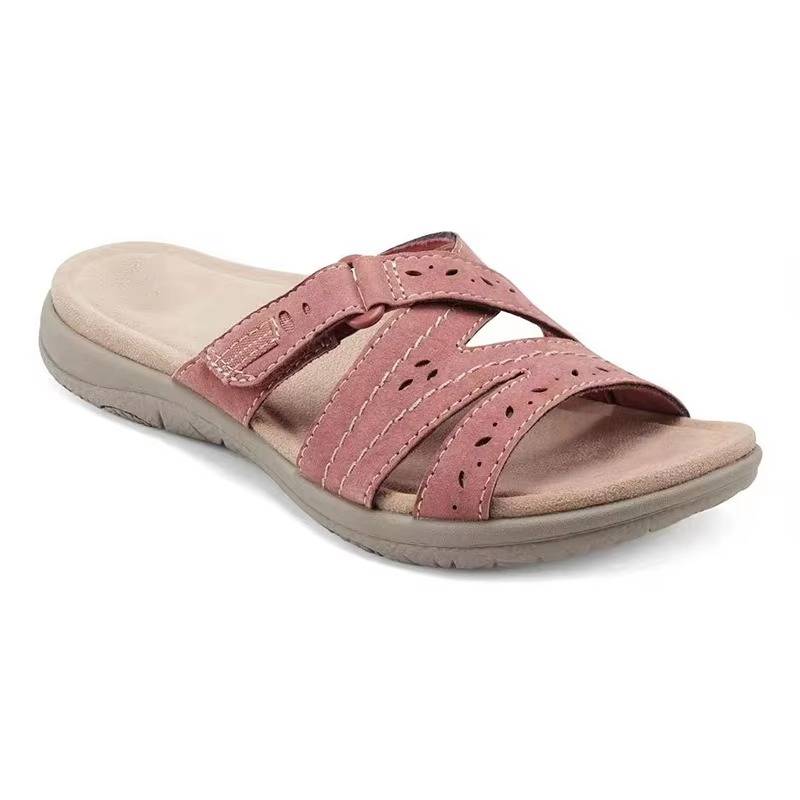 Women's Adjustable Hook & Loop Arch Support Sandals with Non-Slip Rubber Sole for Plantar Fasciitis Relief & All-Day Comfort | Thomler