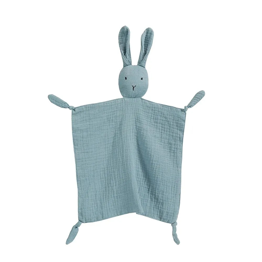 Infant Security Blanket with Stuffed Animal Head – Soft Cotton Muslin Lovey for Newborns & Toddlers – Soothing Sleep Companion Toy | Thomler