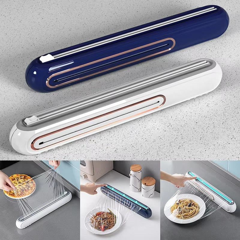 Magnetic Wrap Dispenser with Precision Cutter for Plastic Wrap, Foil & Parchment Paper – Space-Saving Kitchen Organizer, BPA-Free | Thomler