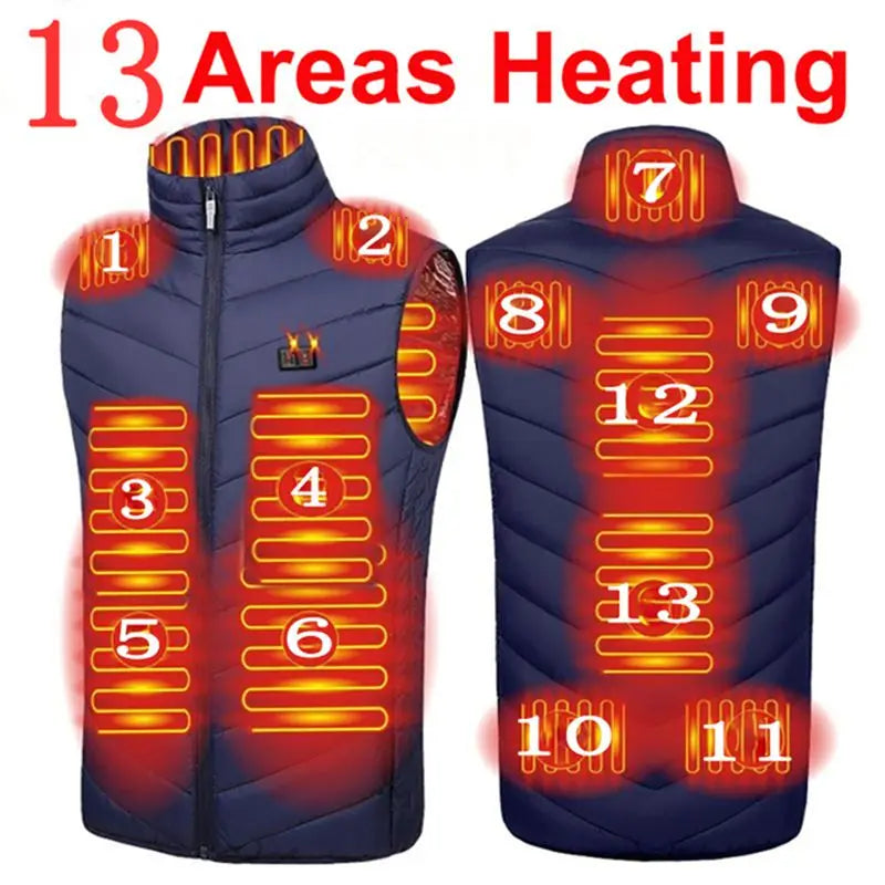 USB-Powered Infrared Body Warmer Gilet with Multiple Warmth Zones for Outdoor Activities & Winter Layering in Men's Sizes Up to 5XL | Thomler