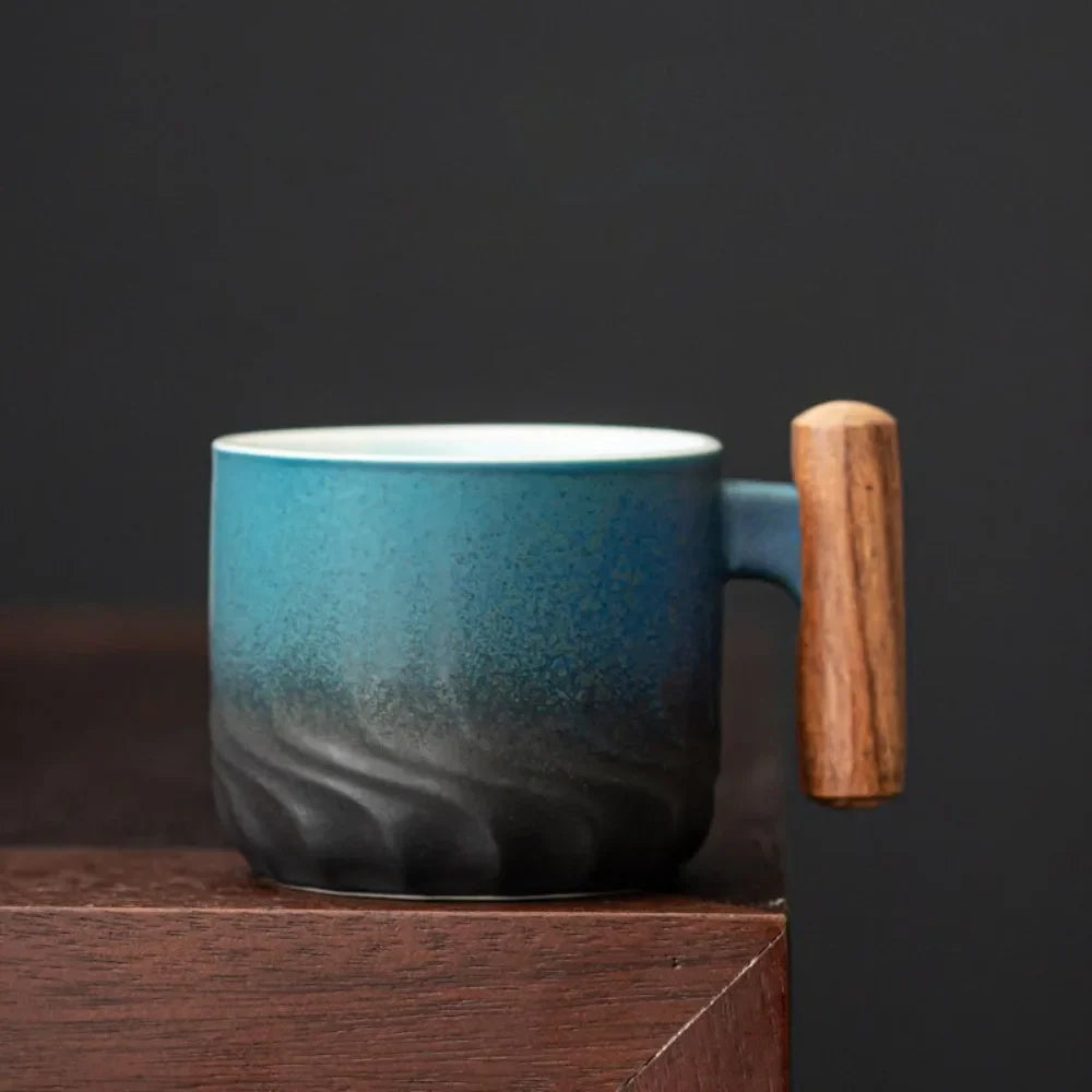 Ceramic Coffee Mug 2 in Handcrafted Retro Design 3 in Compact Kitchen Cup Drinkware | Thomler