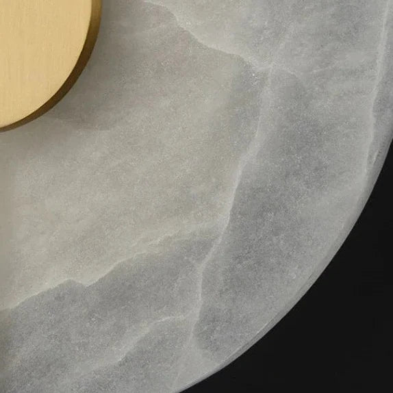 Circular Alabaster Stone Sconce with Built-In LED for Bedroom & Living Room | Thomler