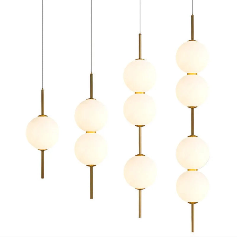 Glass Globe Hanging Light Fixture with Multiple Configurations for Dining Room Kitchen Island Bedroom Contemporary Suspended Ceiling Lamp | Thomler