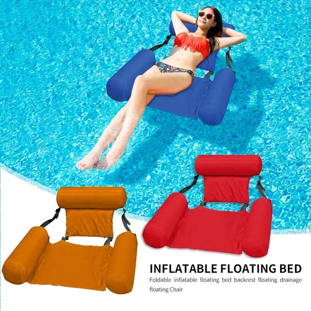 Inflatable Pool Lounger with Backrest – Floating Water Chair for Pool, Lake & Beach | Thomler