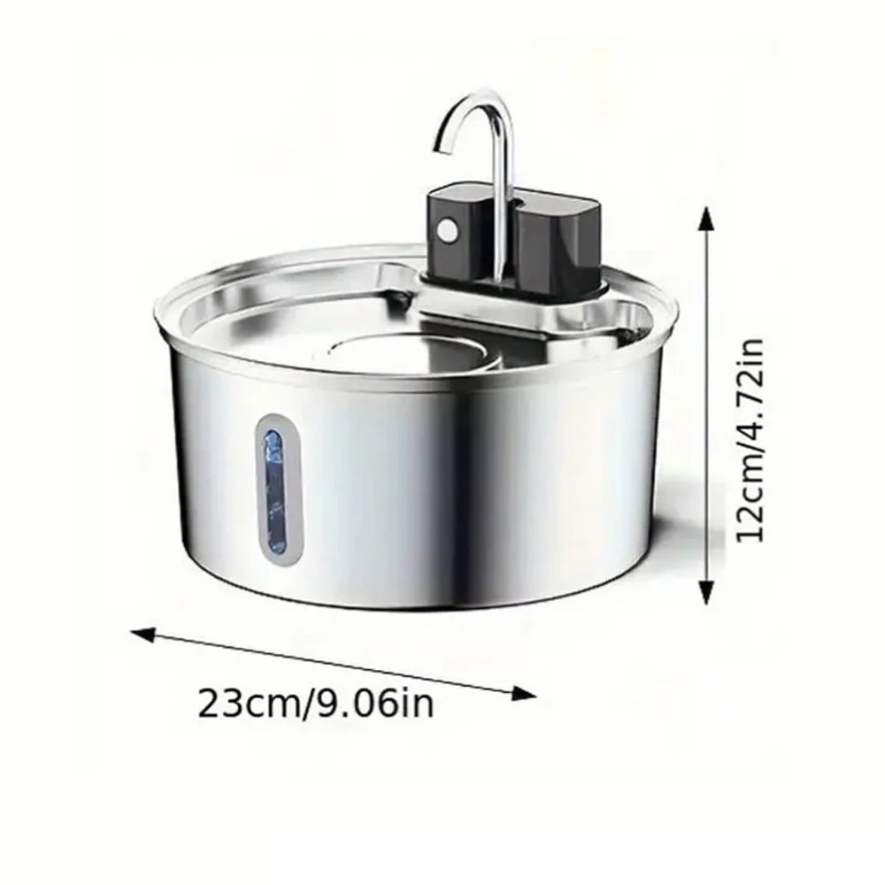 Rechargeable Motion-Activated Pet Hydration Station – 101 fl oz Stainless Construction, Battery-Powered Circulation System for Dogs & | Thomler