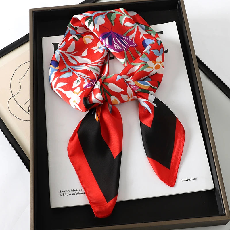 Silky Square Headwrap Scarf Versatile Neck Tie Headband Multi-Wear Hair Accessory for Women Fashion Bandana | Thomler