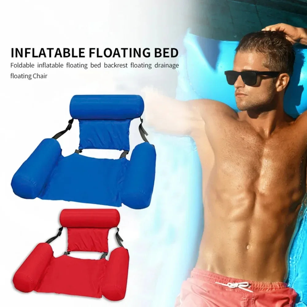 Inflatable Pool Lounger with Backrest – Floating Water Chair for Pool, Lake & Beach | Thomler