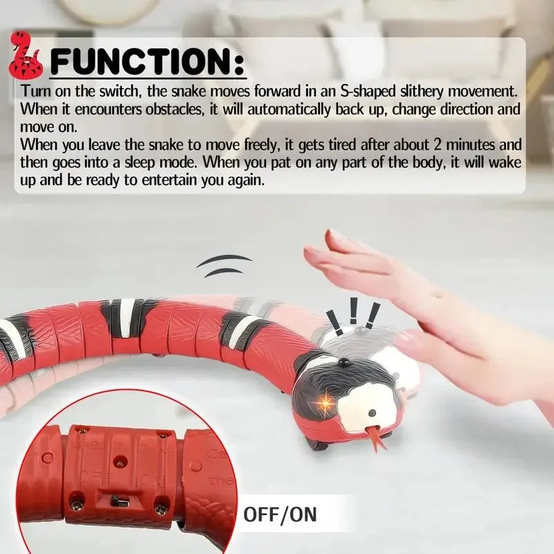Motion-Activated Robotic Wiggle Worm Electronic Play Companion USB Rechargeable for Cats Dogs & Pets | Thomler