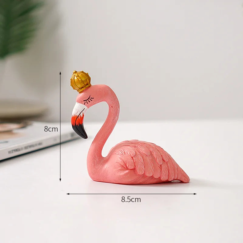 Resin Flamingo Figurine Modern Home Decor Sculpture for Shelf Display Living Room Accent Piece Office Desktop Tropical Bird Statue | Thomler