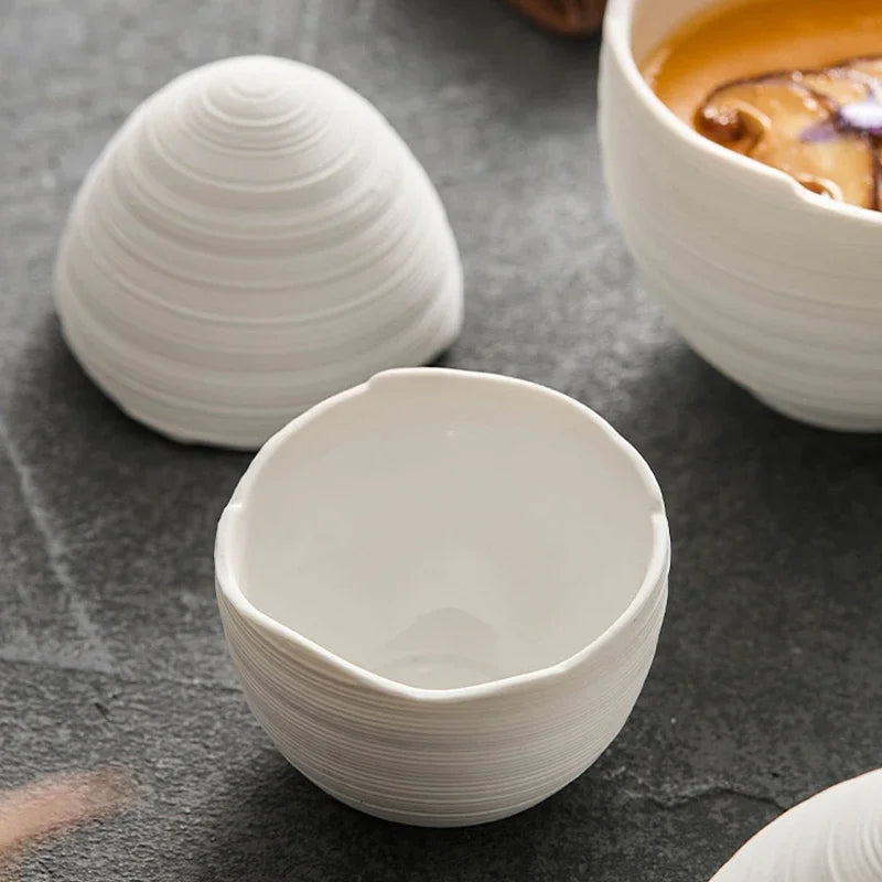 Bowl Ceramic Egg Shape Serving Dining Table Fruit Dessert Soup Minimalist Kitchen Decor Elegant Tableware | Thomler