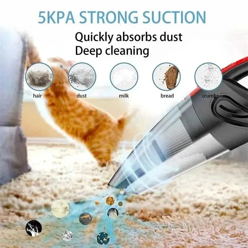 Cordless Handheld Vacuum Cleaner with Cyclonic Suction for Car & Home – Wet Dry Portable Dust Buster 120W Motor 30 Min Runtime | Thomler