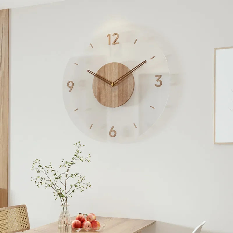 Natural Wood Analog Wall Clock – Whisper-Quiet Timepiece for Bedroom, Office & Home Decor – 12" or 14" Round Face | Thomler