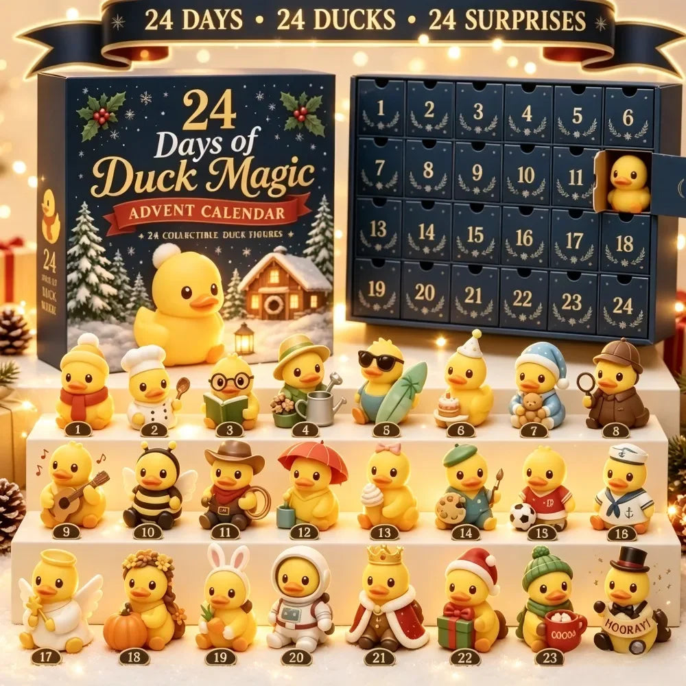 24-daagse kerst adventskalender schattige eend squishy speeltjes aftelbox verrassing vakantie stressverlichting fidget cadeau voor volwassenen