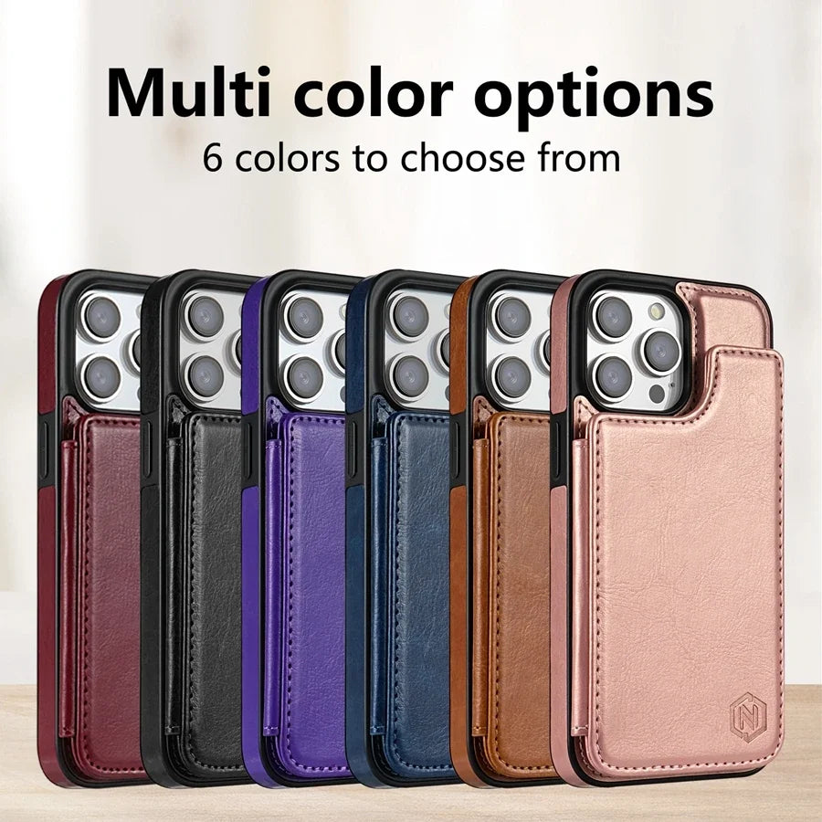 Folio Wallet Case with RFID Protection & Magnetic Closure for iPhone 16 Pro Max, 15 Plus, 14, 13, 12, 11, SE, XR, XS, 8, 7 | Thomler