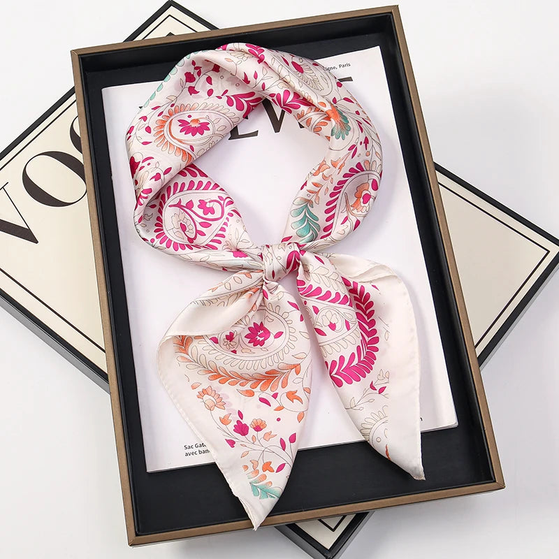 Silky Square Headwrap Scarf Versatile Neck Tie Headband Multi-Wear Hair Accessory for Women Fashion Bandana | Thomler