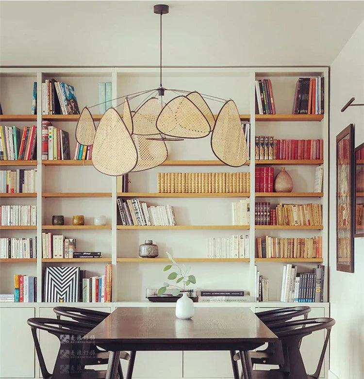 Pendant Light Rattan 120.0 cm Natural Dining Room Living Room Boho Japandi Scandinavian Hanging Ceiling Lamp E27 | Thomler
