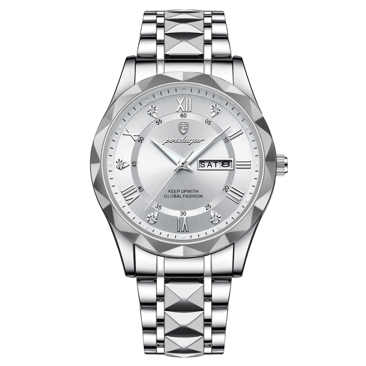 Stainless Steel Men's Watch with Luminous Dial & Date Display | Thomler