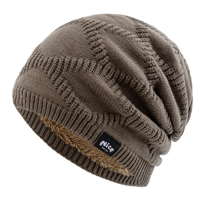 Slouchy Knit Beanie Hat with Fleece Lining – Unisex Cold Weather Headwear for Men & Women, Casual Outdoor Skull Cap | Thomler