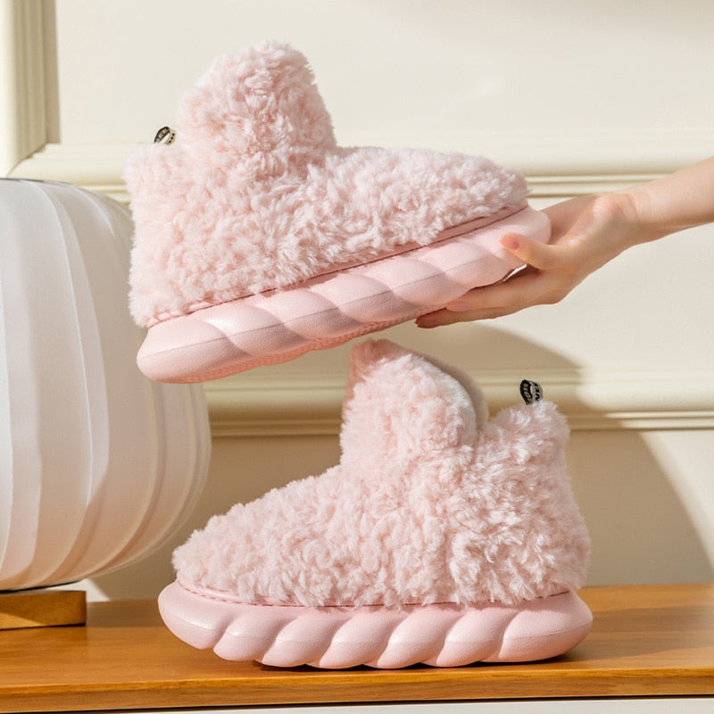 Women's Plush Memory Foam House Slippers with Non-Slip Sole for Indoor Comfort – Cozy Fleece Bedroom Footwear for Winter | Thomler