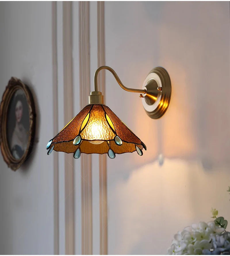 Wall Lamp Stained Glass E27 27.0 cm Hallway Bedroom Tiffany Style Lighting | Thomler