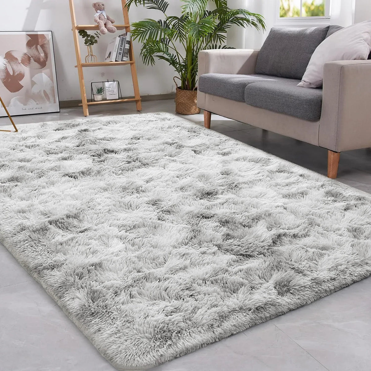 Plush Shag Area Rug Non-Slip Living Room Bedroom Soft Floor Mat Rectangle Home Decor for Kids Room Entryway Bathroom | Thomler