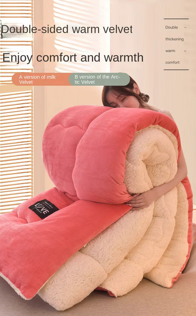 Plush Flannel Winter Comforter with Wool Fill – Extra Warm Quilted Bedding for Cold Nights | Thomler