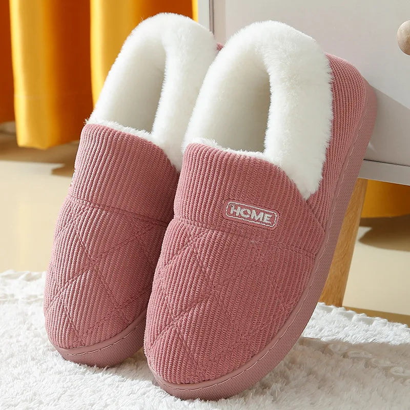 Plush Faux Fur House Slippers – Cozy Indoor Slide-On for Women & Men, Cushioned Footbed, Non-Slip Rubber Sole for Winter Loungewear | Thomler