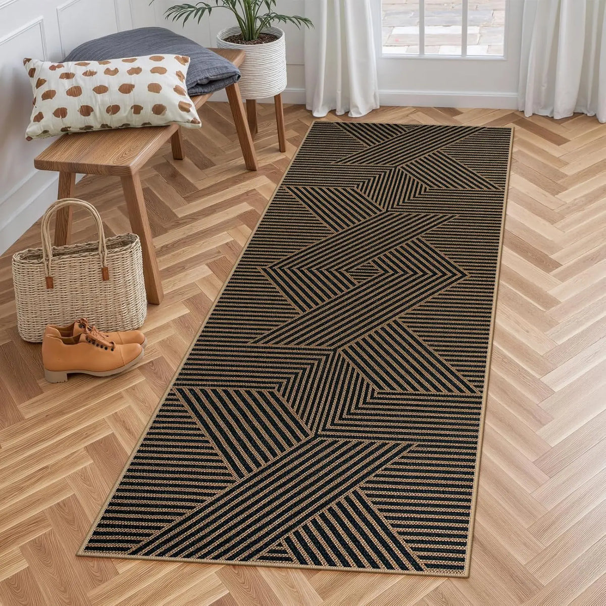Machine Washable Entry Runner Mat with Anti-Slip Backing for Hallway Kitchen Laundry Utility Room | Thomler