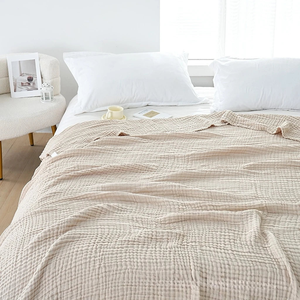 Six-Layer Cotton Gauze Blanket for All Seasons – Oversized Muslin Throw for Kids & Adults | Thomler