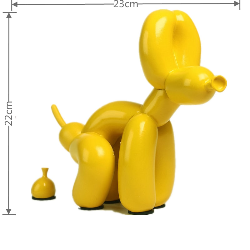 Metallic Resin Balloon Dog Sculpture for Shelf, Mantel & Tabletop Display in Modern Contemporary Living Rooms | Thomler