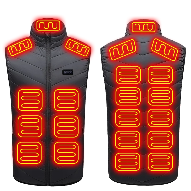 21 Heated Vest Zones Electric Heated Jackets Men Women Sportswear Heated Coat Graphene Heat Coat USB Heating Jacket For Camping