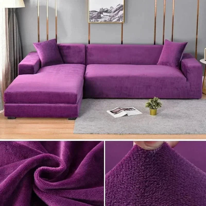 Stretch Velvet Couch Cover – Luxurious Furniture Protector for Living Room | Thomler