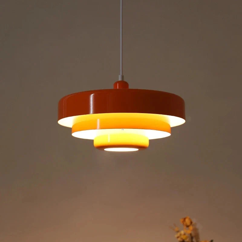 Mid-Century Dome Pendant Light Orange Green White 1-Bulb Hanging Fixture Kitchen Island Dining Room Living Room Modern Retro Ceiling Lamp | Thomler