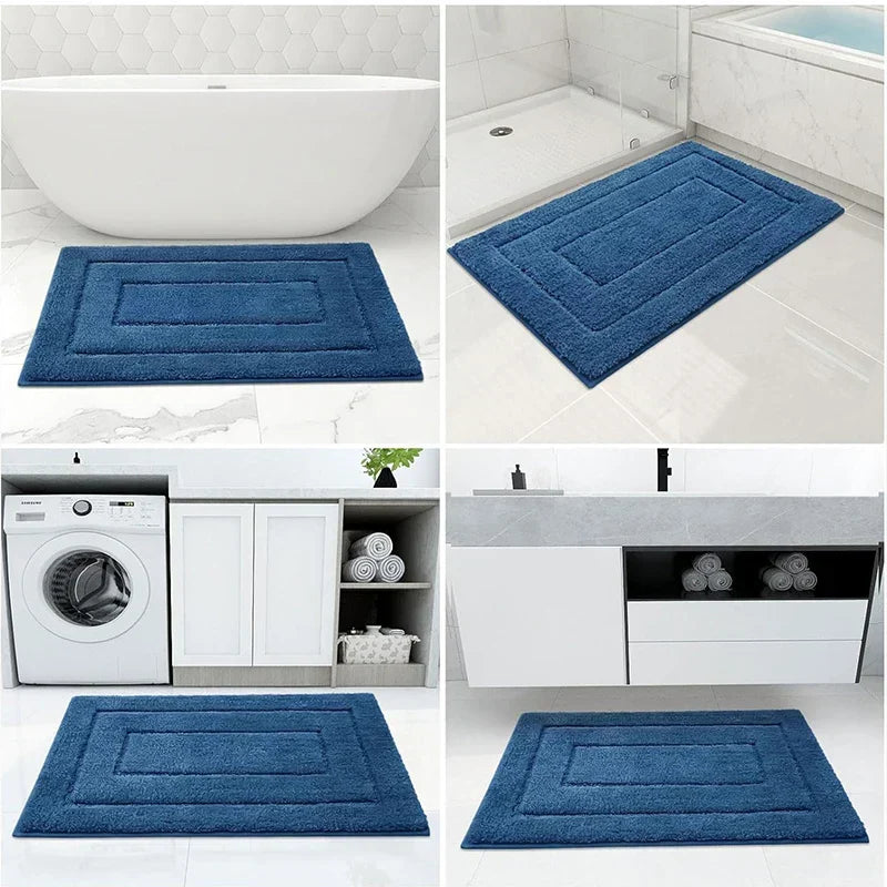 Double-Layer Microfiber Bath Mat with Non-Slip Backing – Ultra Absorbent Plush Velvet Bathroom Rug for Safety & Comfort | Thomler