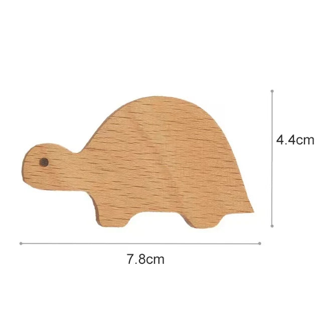 Wall Hooks Wooden Animal Self Adhesive Natural Kids Bedroom Nursery Coat Bag Holders Scandinavian Decor | Thomler